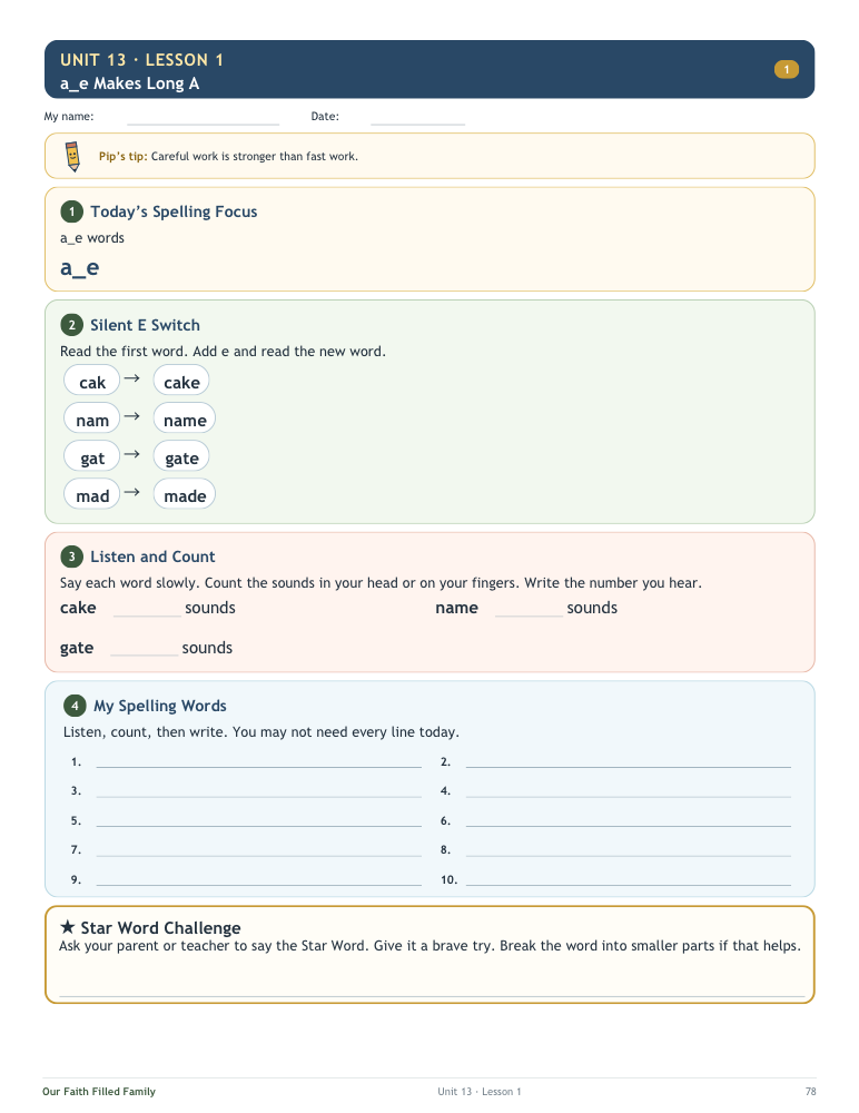 Silent E lesson